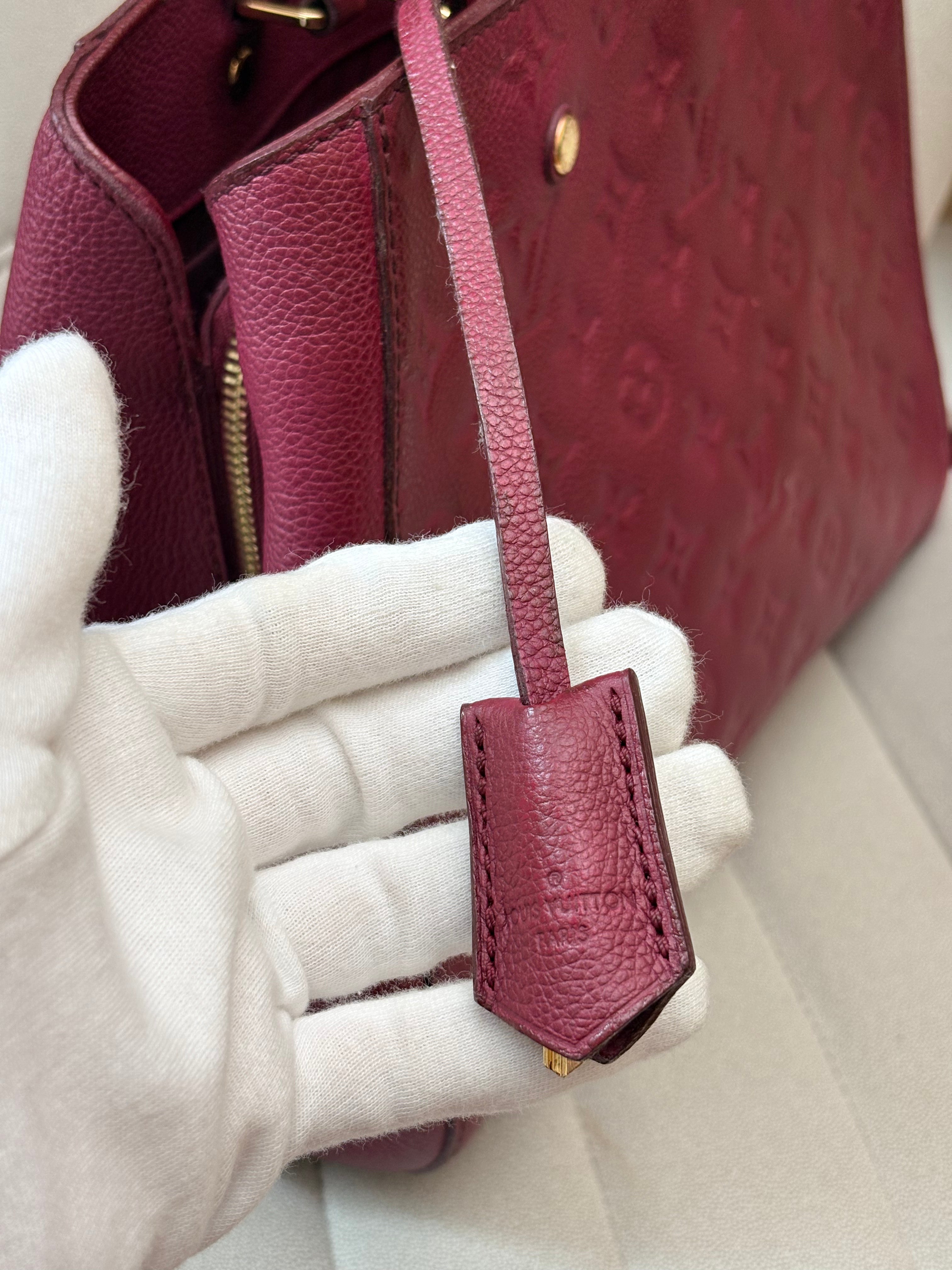 LOUIS VUITTON Montaigne MM burgundy Empreinte leather