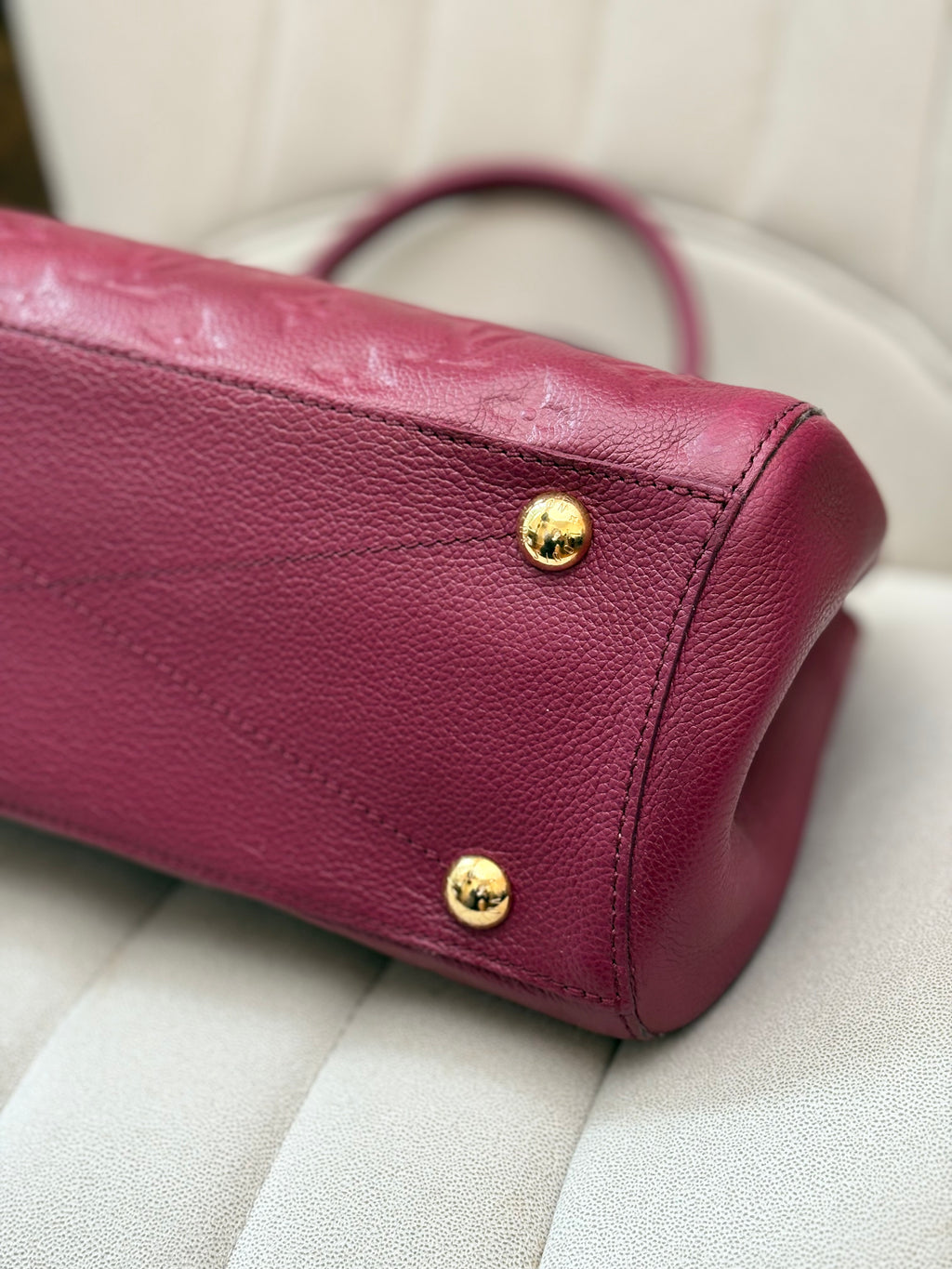 LOUIS VUITTON Montaigne MM burgundy Empreinte leather