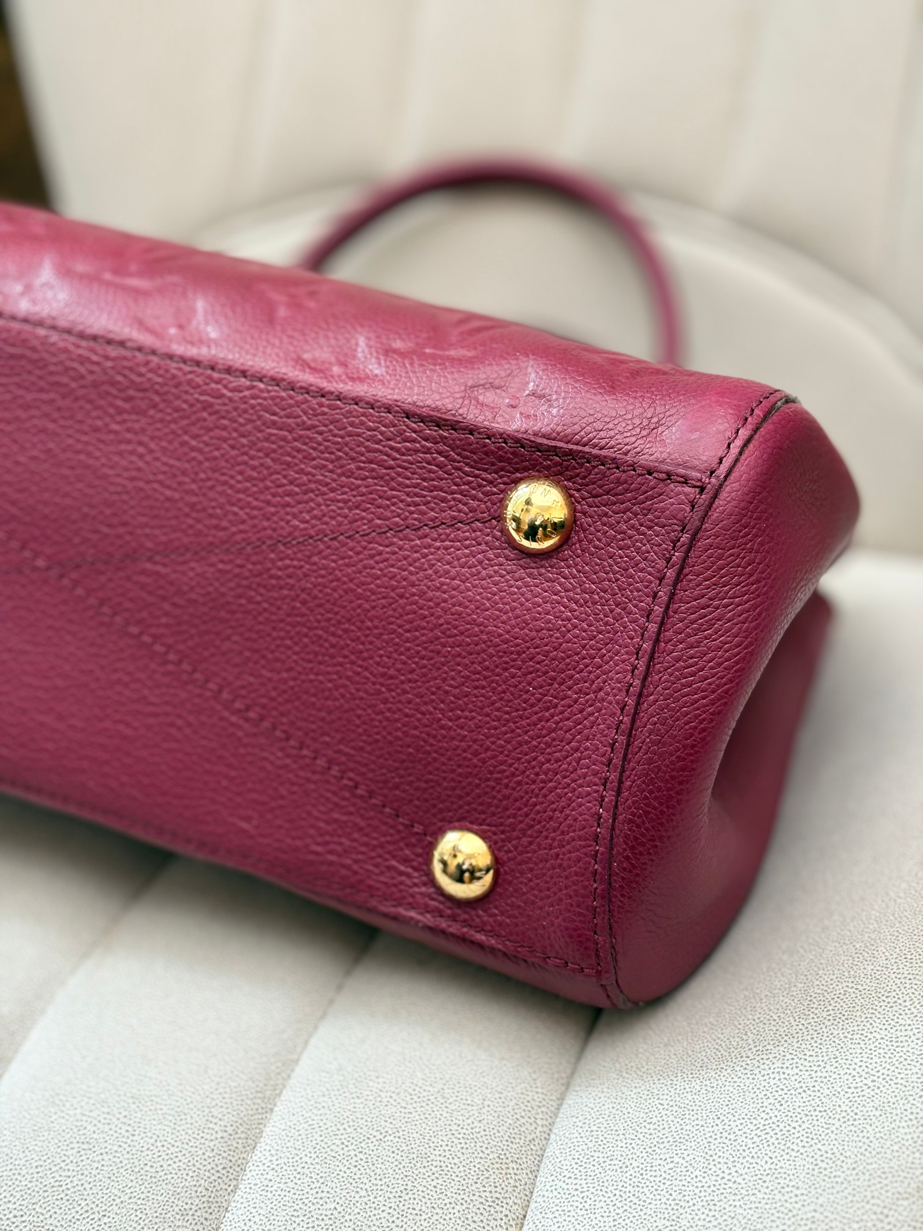 LOUIS VUITTON Montaigne MM burgundy Empreinte leather