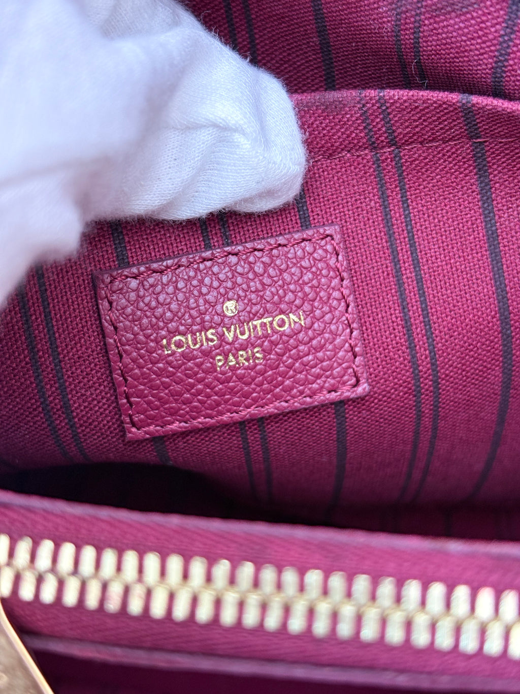 LOUIS VUITTON Montaigne MM burgundy Empreinte leather