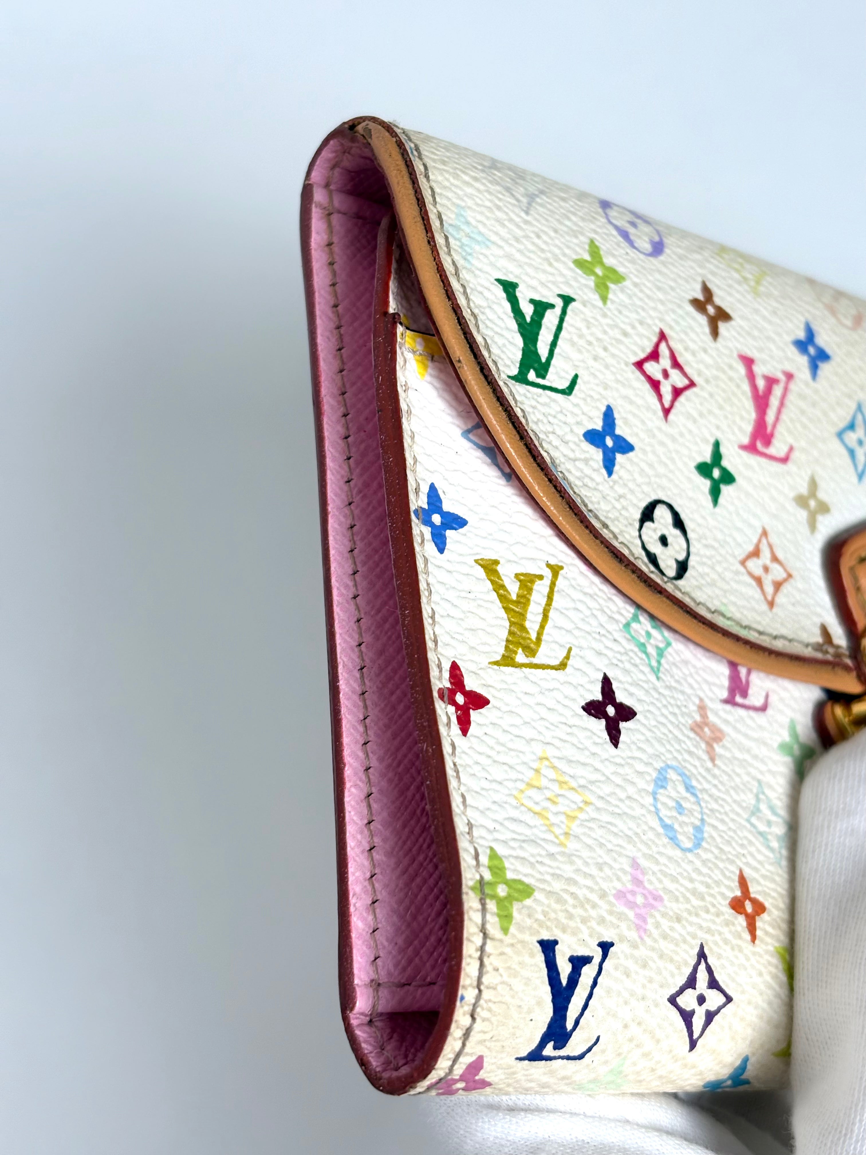 LOUIS VUITTON Eugenie Wallet – White Multicolore Monogram