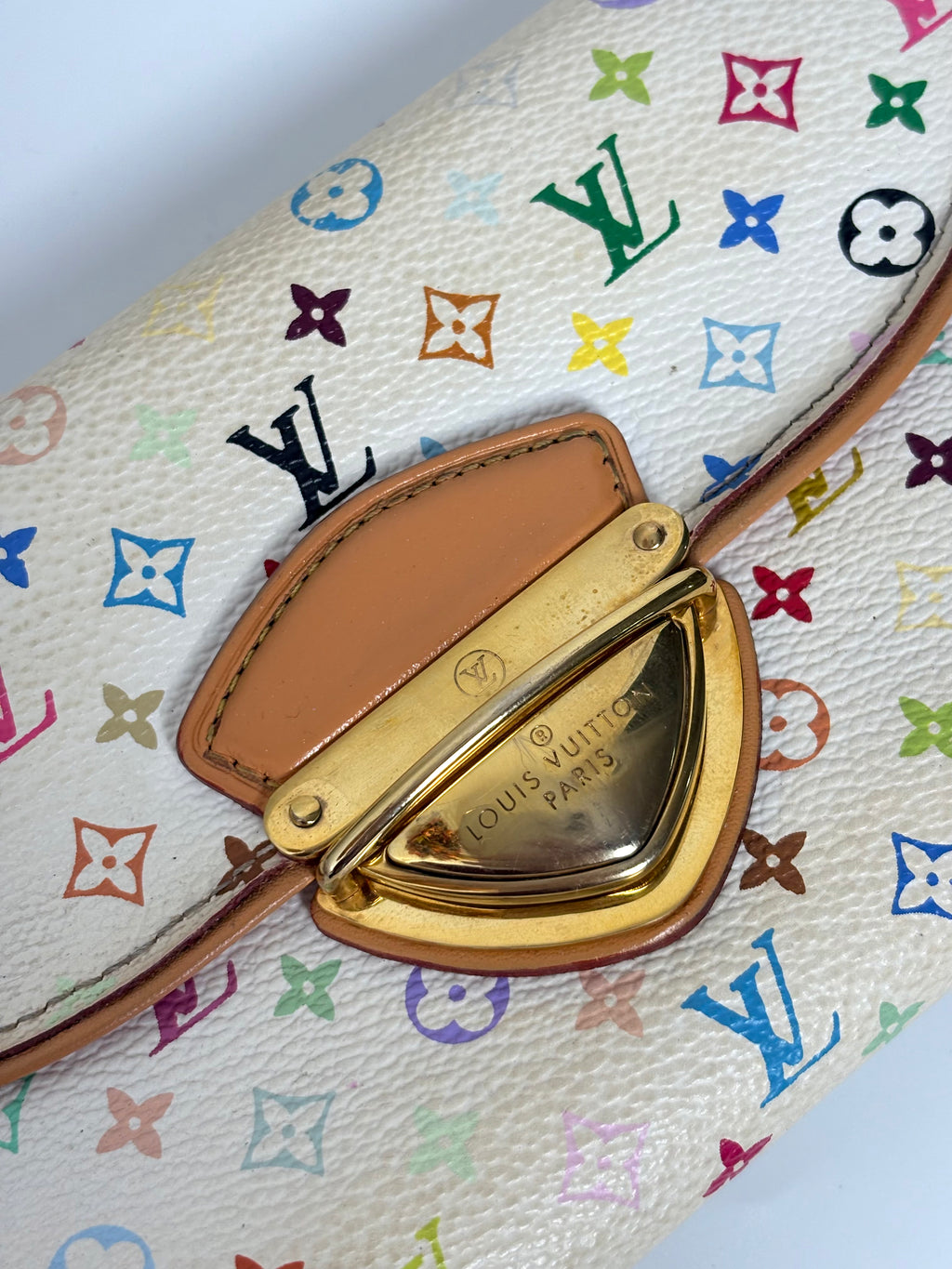 LOUIS VUITTON Eugenie Wallet – White Multicolore Monogram