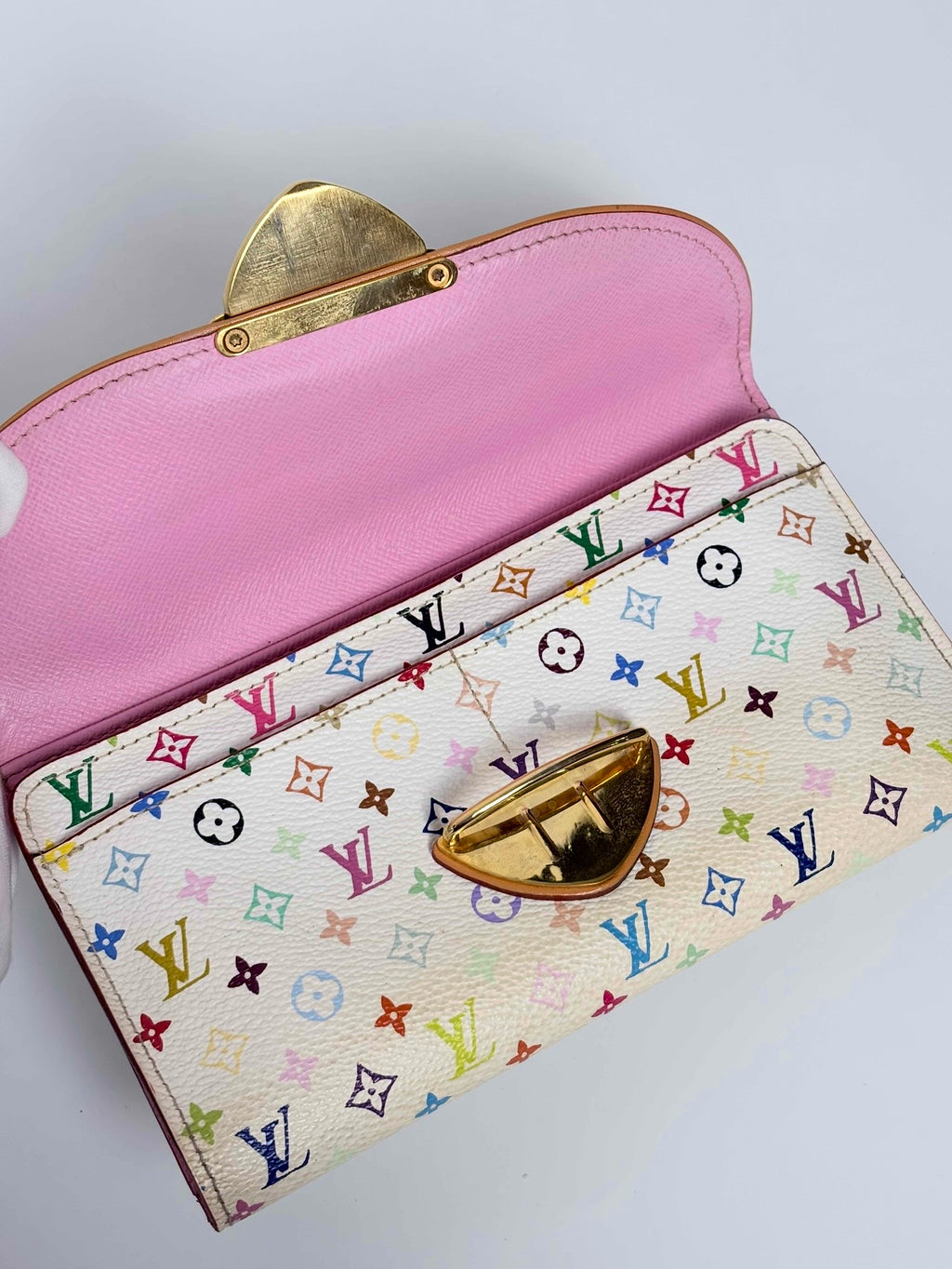 LOUIS VUITTON Eugenie Wallet – White Multicolore Monogram