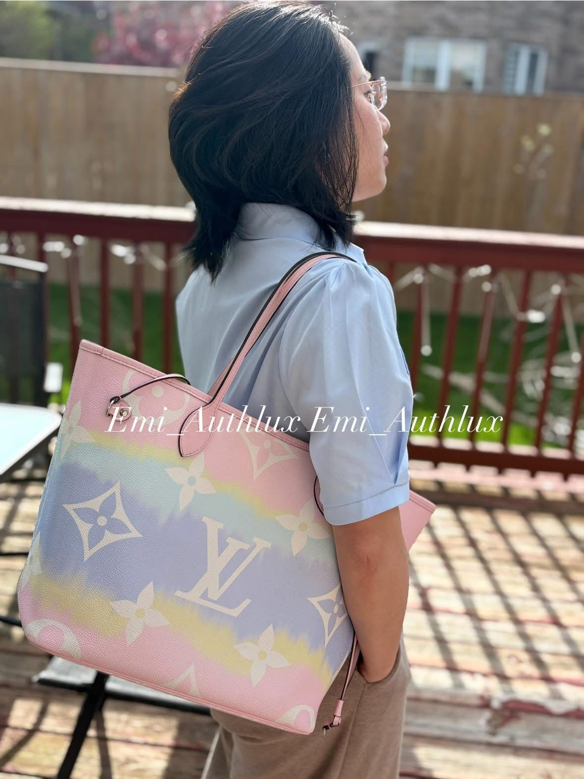 LOUIS VUITTON Monogram Escale Neverfull MM Pastel