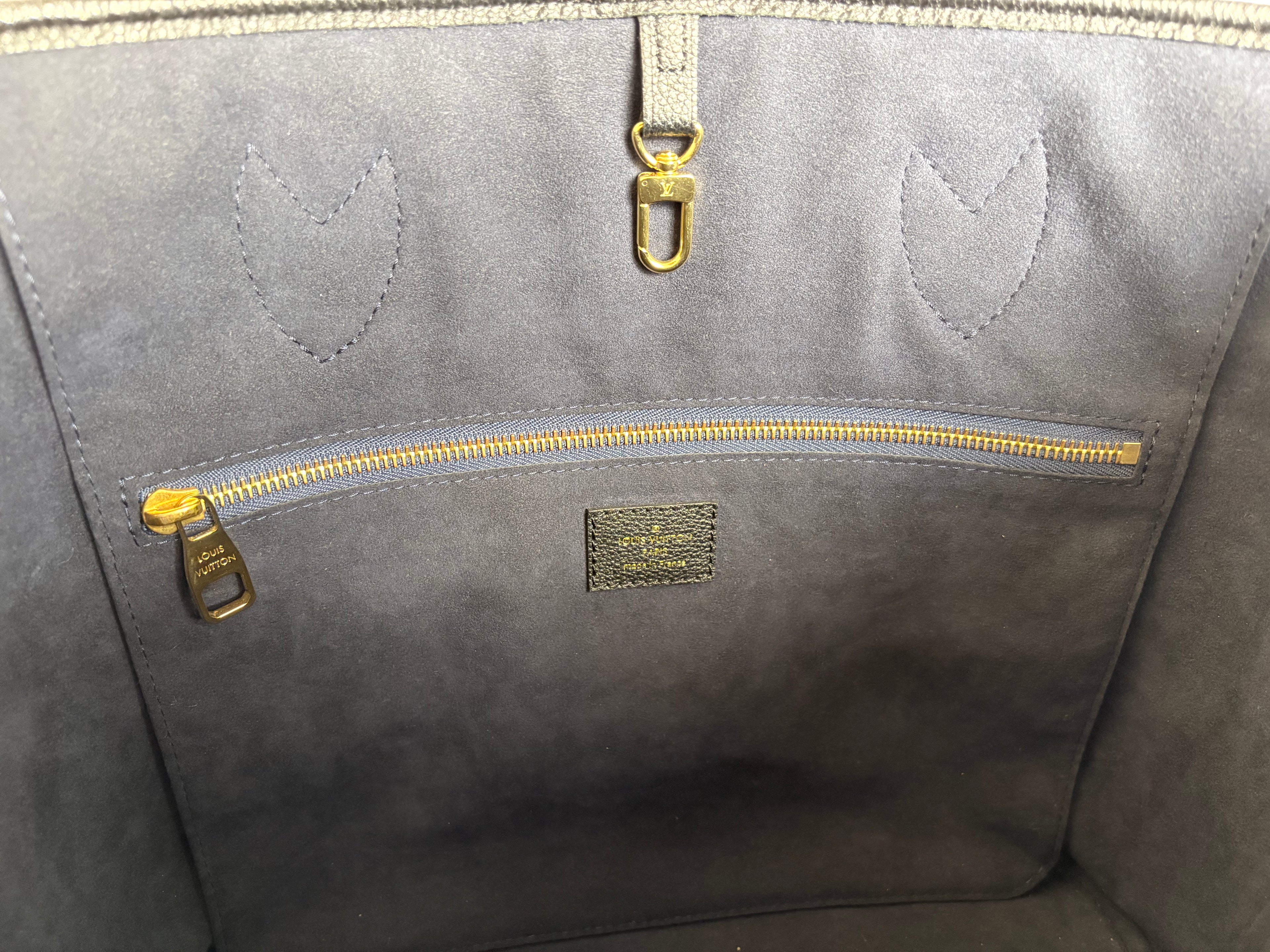 LOUIS VUITTON Neverfull MM Empreinte Black leather