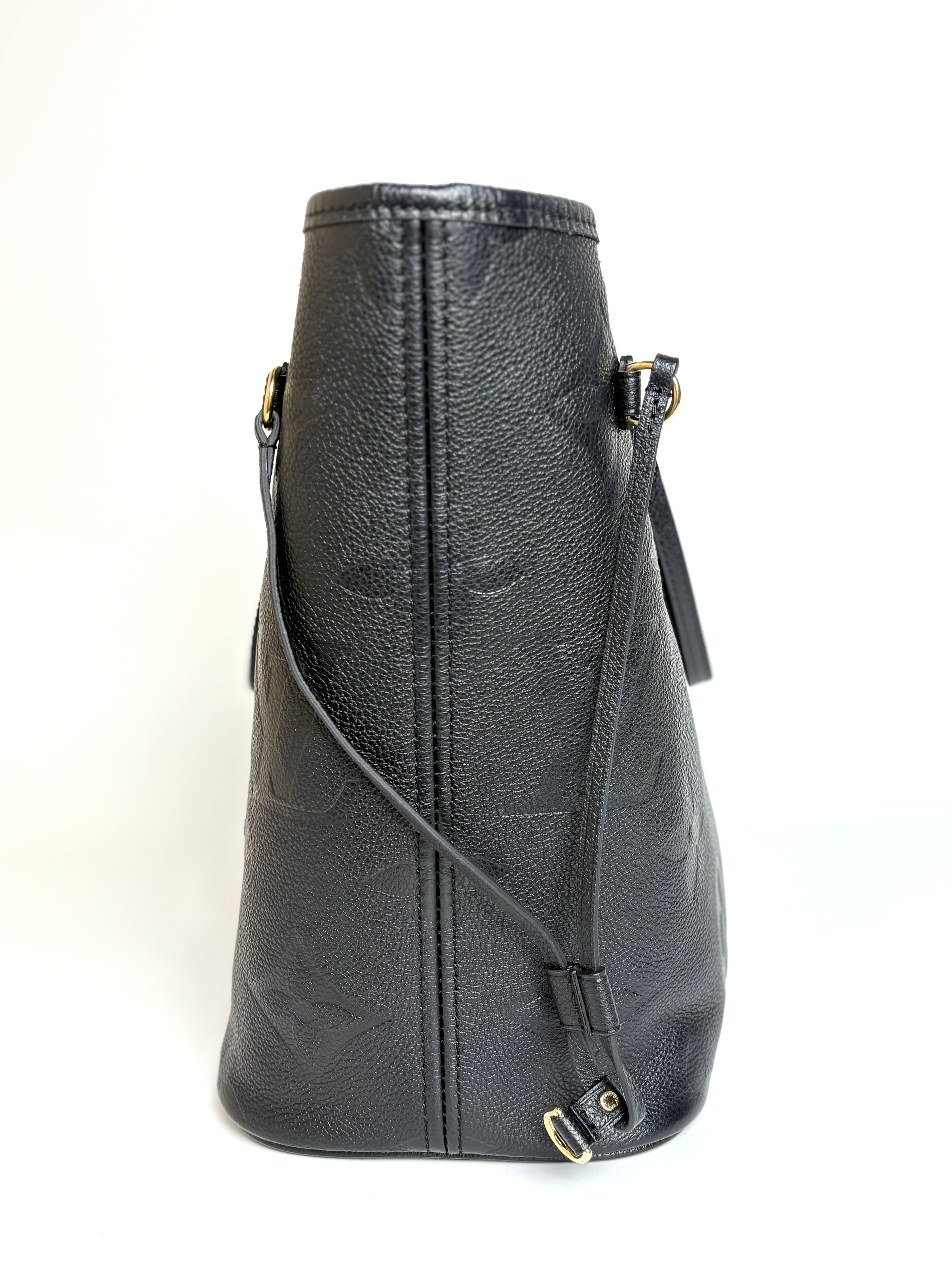 LOUIS VUITTON Neverfull MM Empreinte Black leather