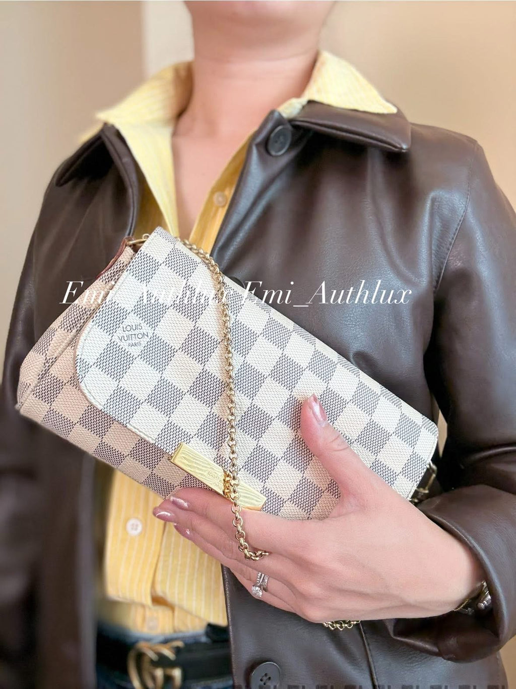 LOUIS VUITTON Damier Azur Favorite PM