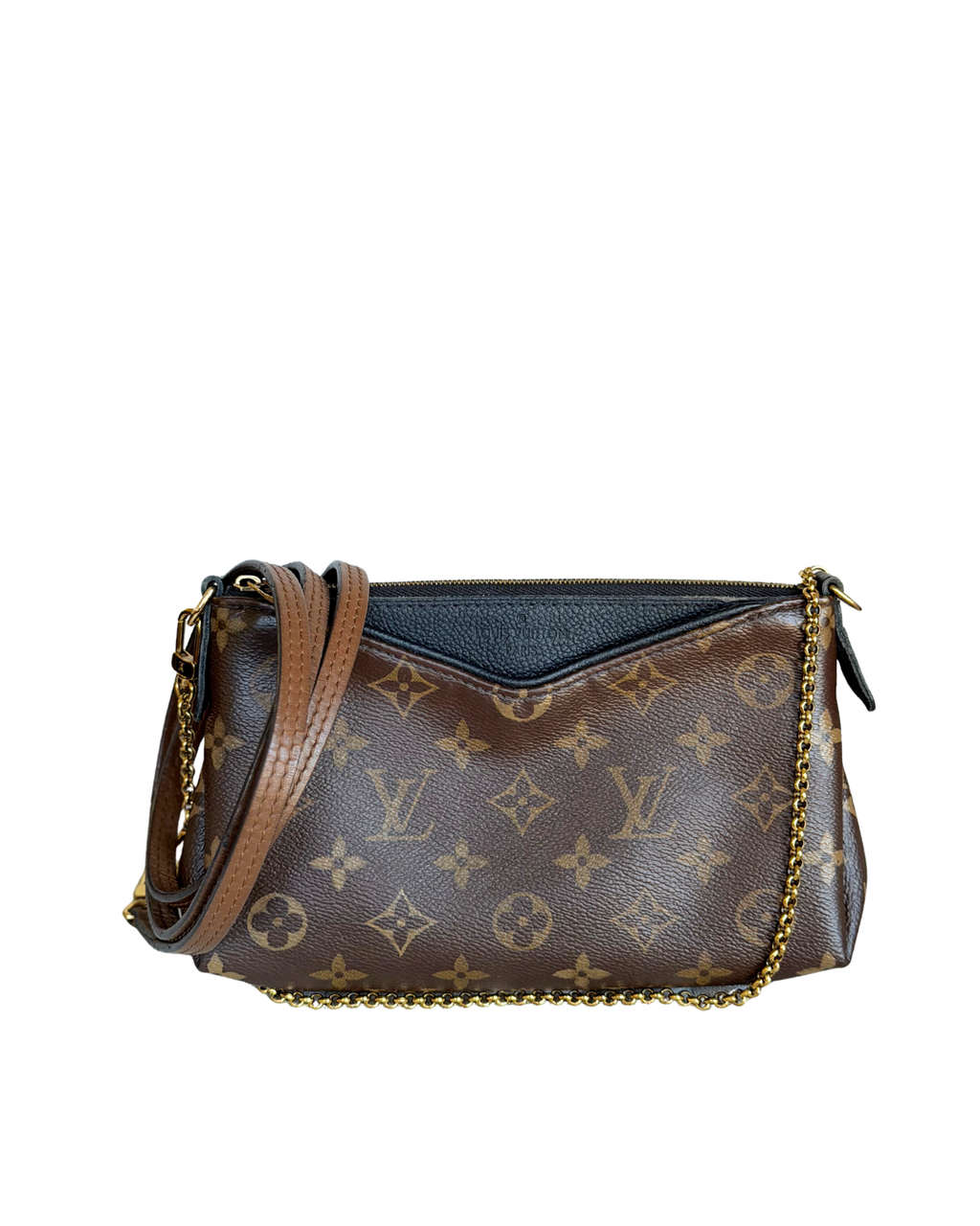 LOUIS VUITTON Monogram Pallas Noir/Black Clutch Crossbody