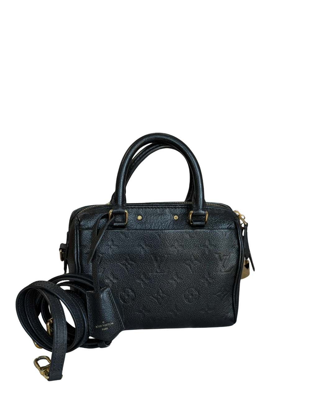 LOUIS VUITTON Speedy 20 Bandouliere Black Empreinte Leather