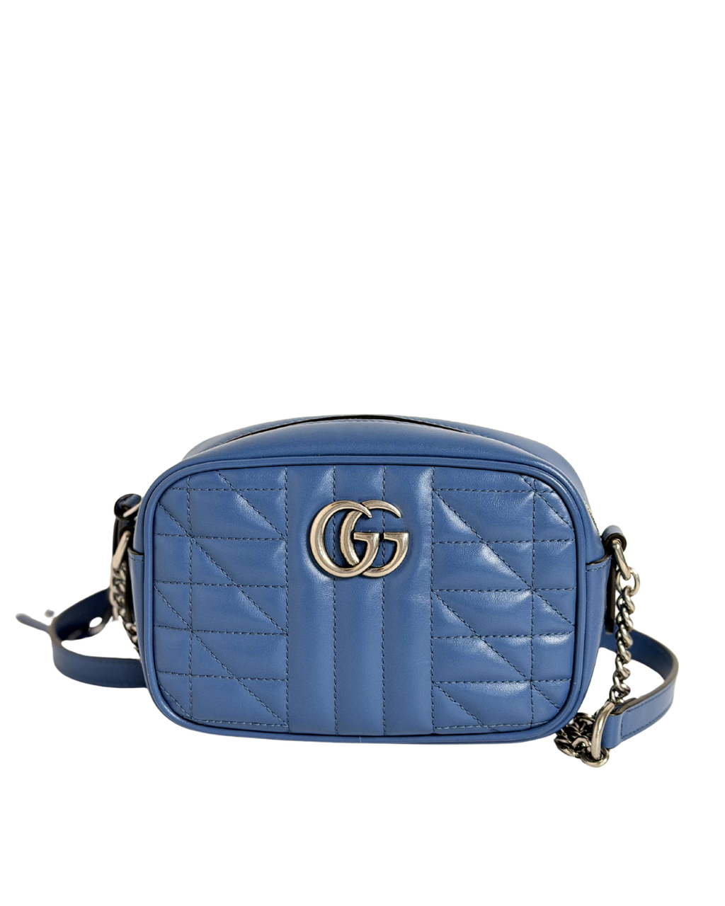 GUCCI Marmont Mini Camera Bag – Blue Leather