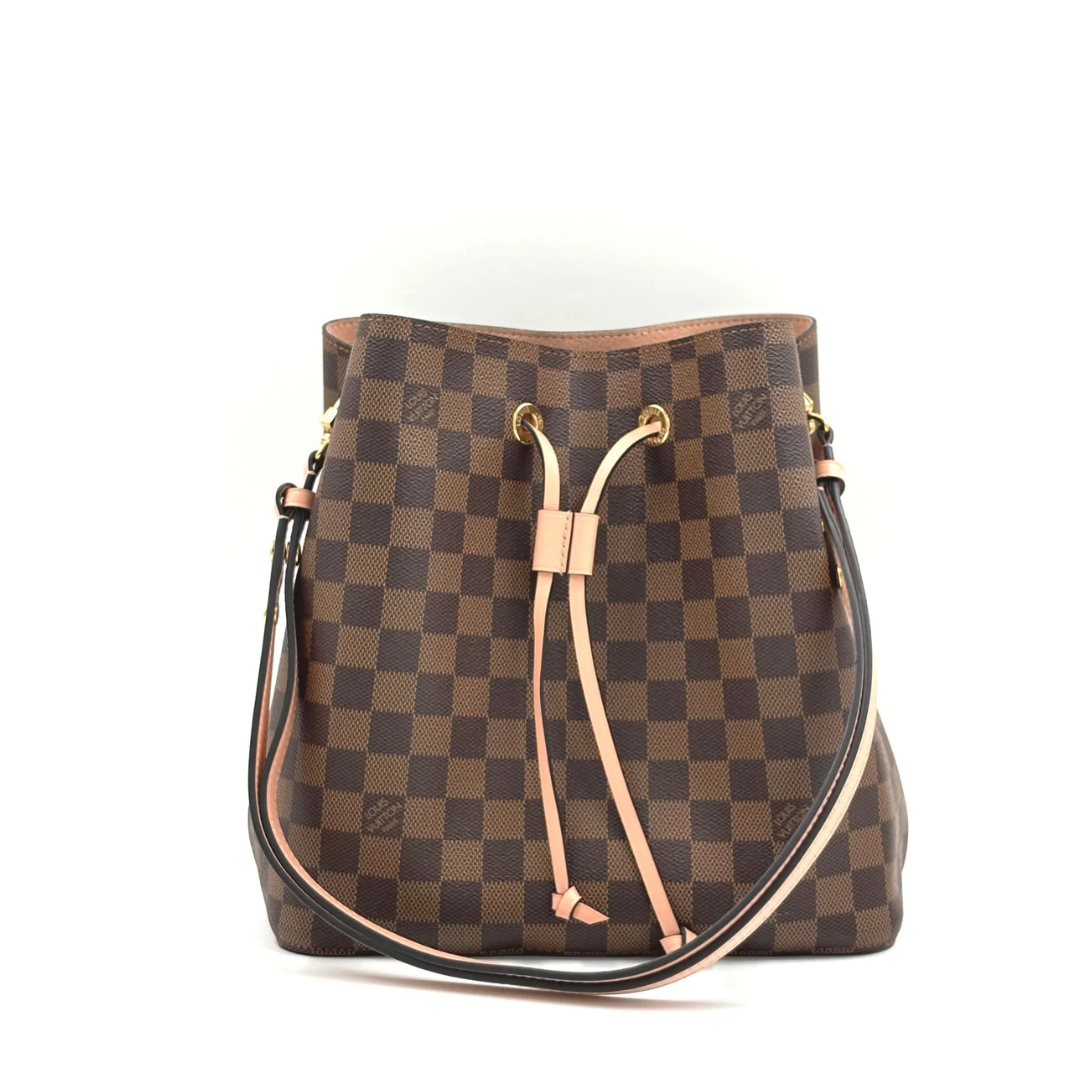 LOUIS VUITTON Damier Ebene Neonoe MM Venus Pink (microchipped)