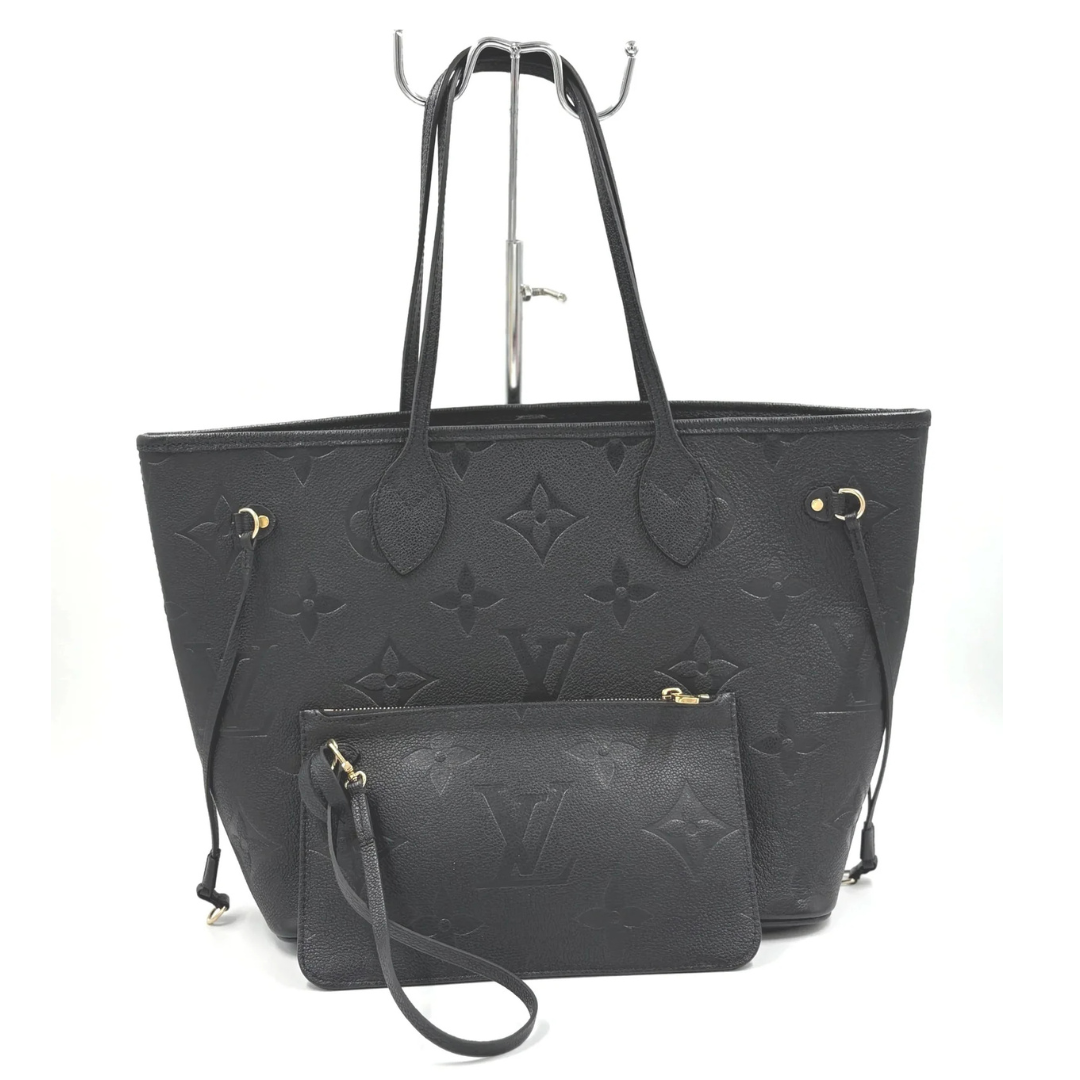 LOUIS VUITTON neverfull empreinte black leather (Microchipped)