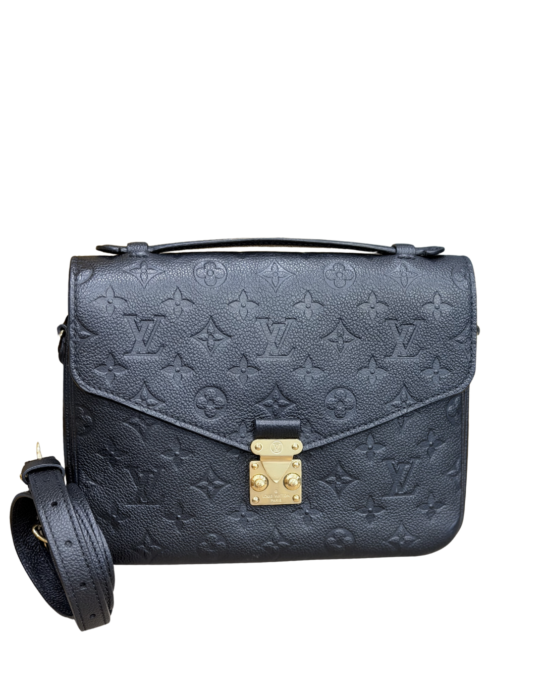 LOUIS VUITTON Pochette Metis black Empreinte Leather