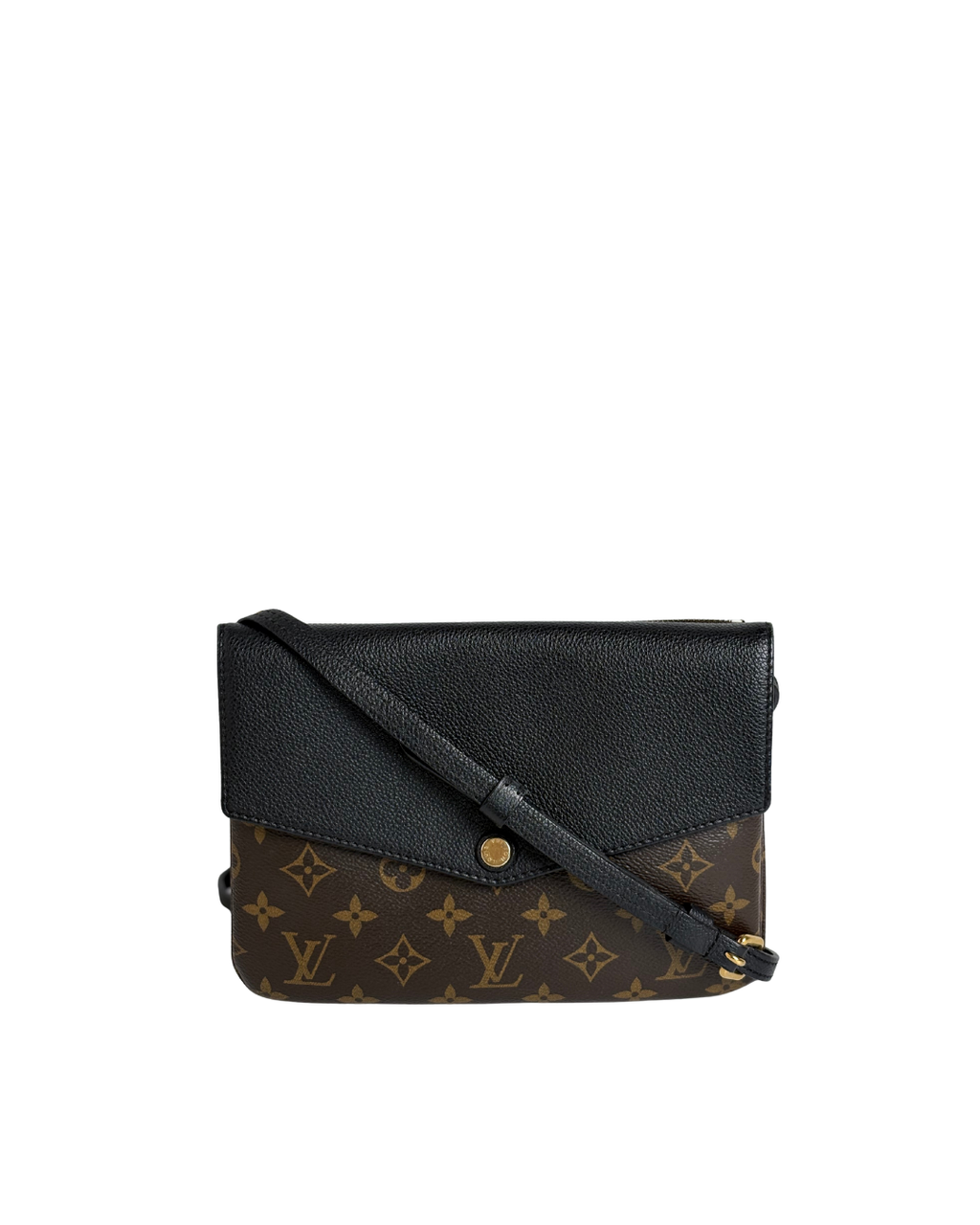LOUIS VUITTON Twice Twinset Monogram Canvas Black Crossbody Shoulder Bag