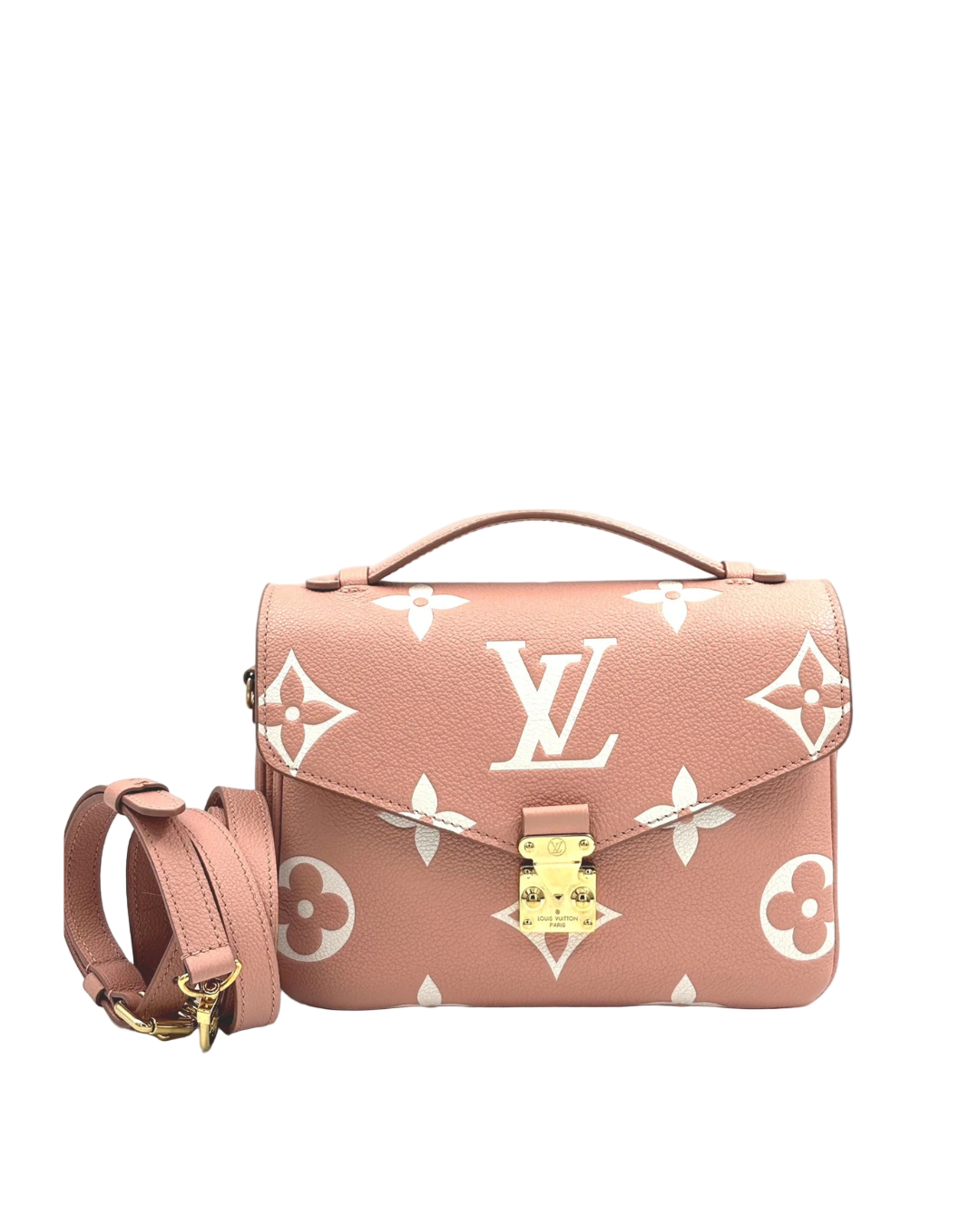 LOUIS VUITTON Pochette Metis bicolor monogram empreinte leather (microchipped)
