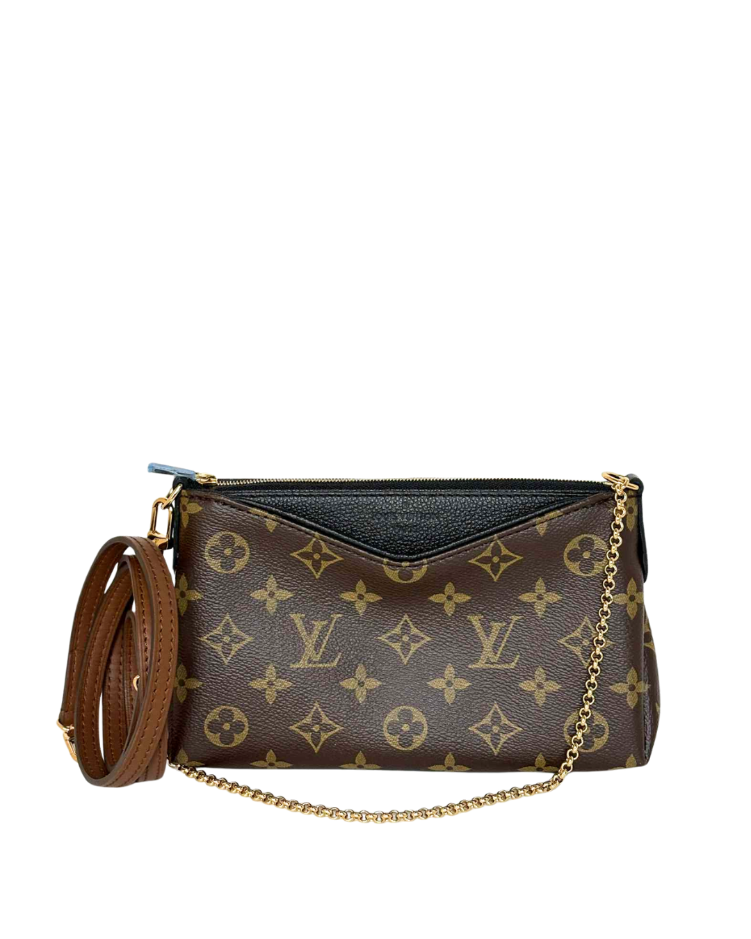 LOUIS VUITTON Monogram Pallas Noir/Black Clutch Crossbody