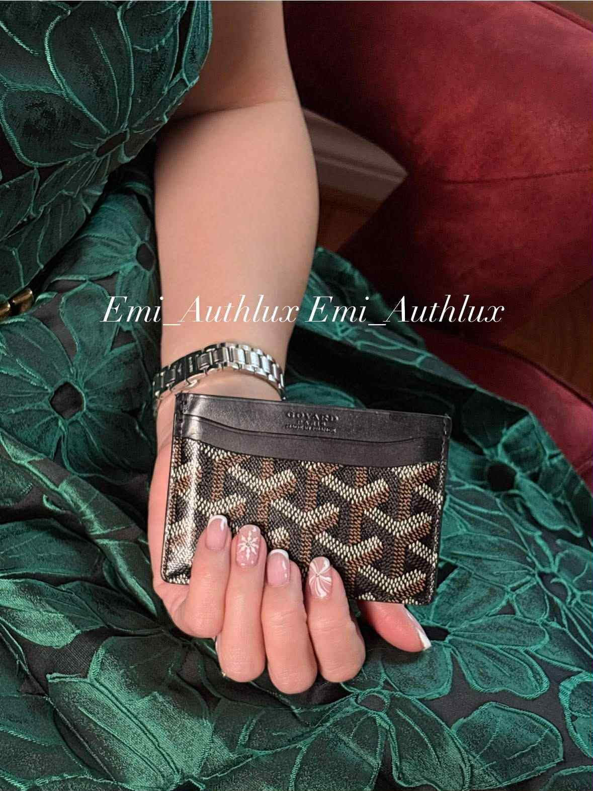 GOYARD Black Leather 'Saint-Sulpice' Card Holder