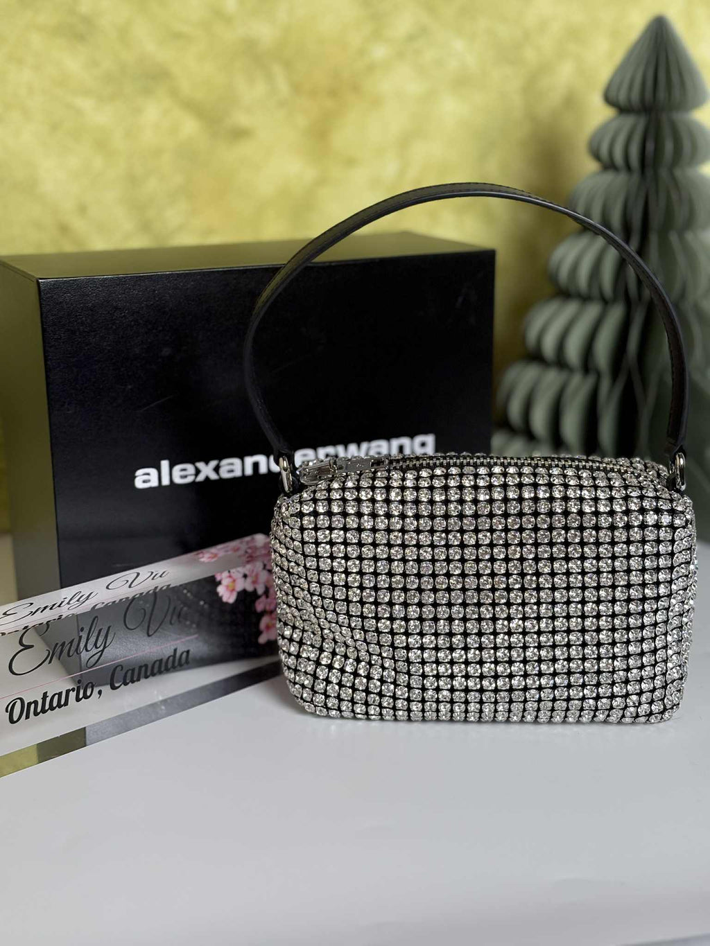 ALEXANDER WANG Heiress pouch in crystal mesh